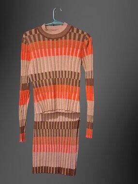 Find Me Now Ribbed Knit Sweater & Midi Skirt Matching Set Size XS/S
